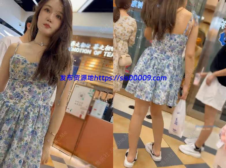 碎花裙靓女逛街粉色性感透明内大漏毛 长裙可爱学妹背书包逛街灰色内内超清【294MB】 1