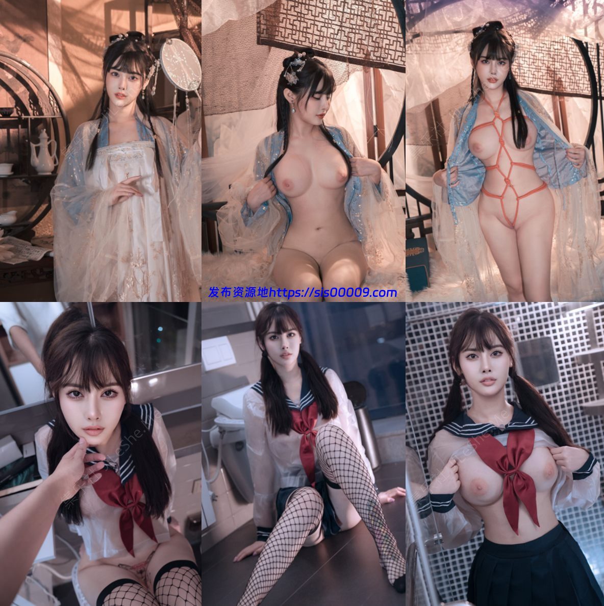 ஐ高颜值写真ஐ反差COSER恋恋艾妮最新2套JK浴室+汉服捆绑【58P/208MB】 1