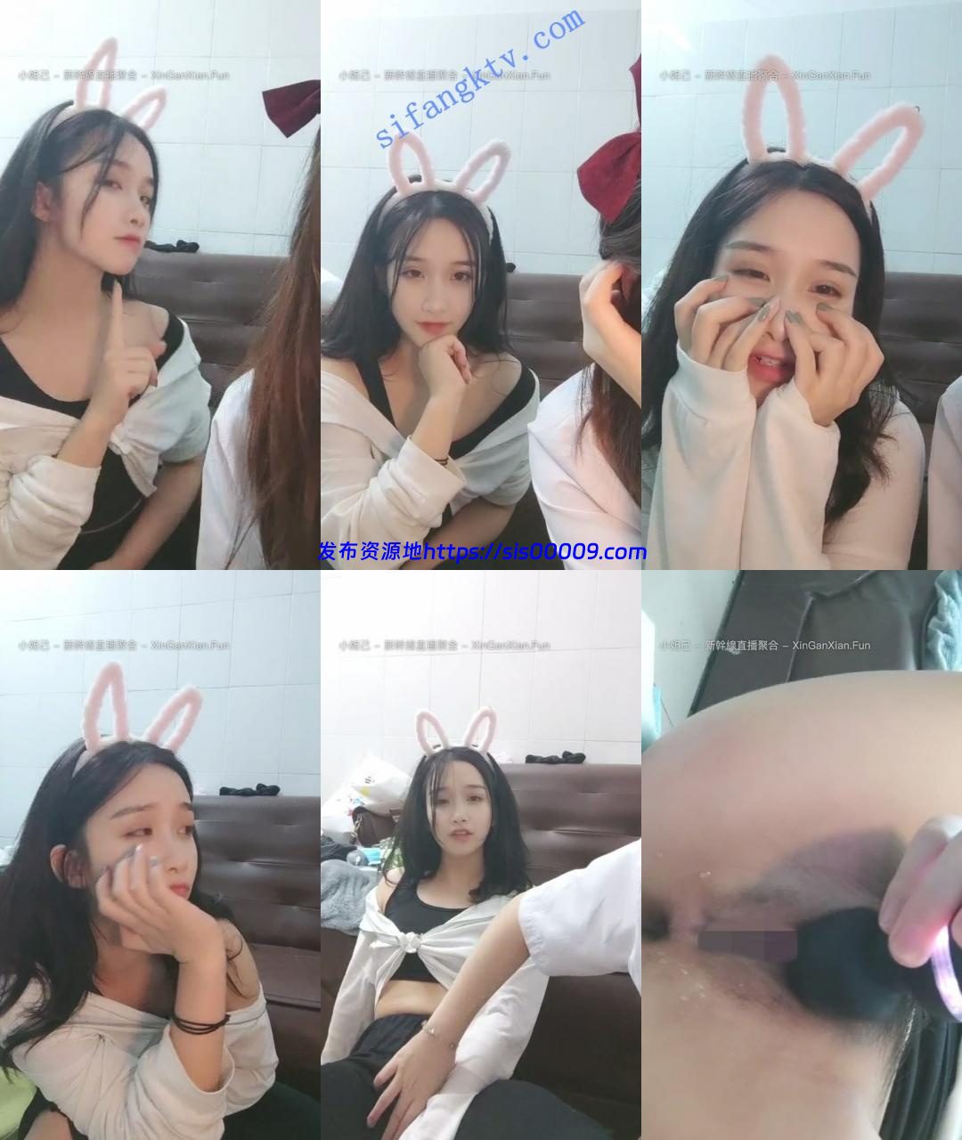 【水竍】人气破50万，嘟嘟嘴兔子妹妹和姐妹大黑牛自慰大秀 4