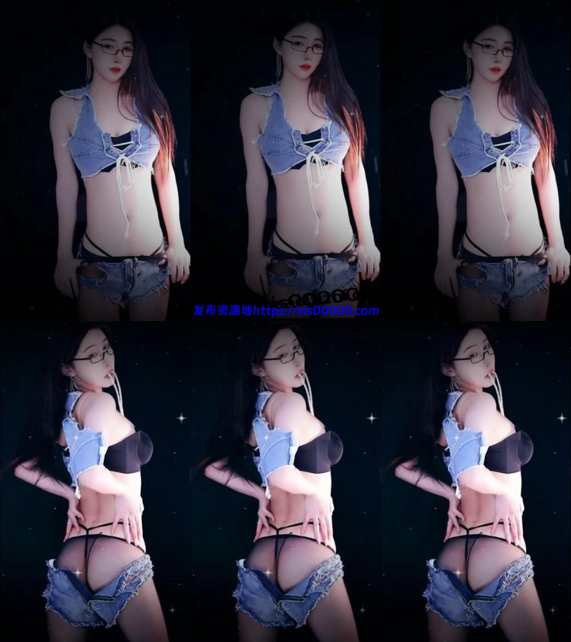 【虎牙福利】温情兔 定制黑丝丁字牛仔裤骚舞 1