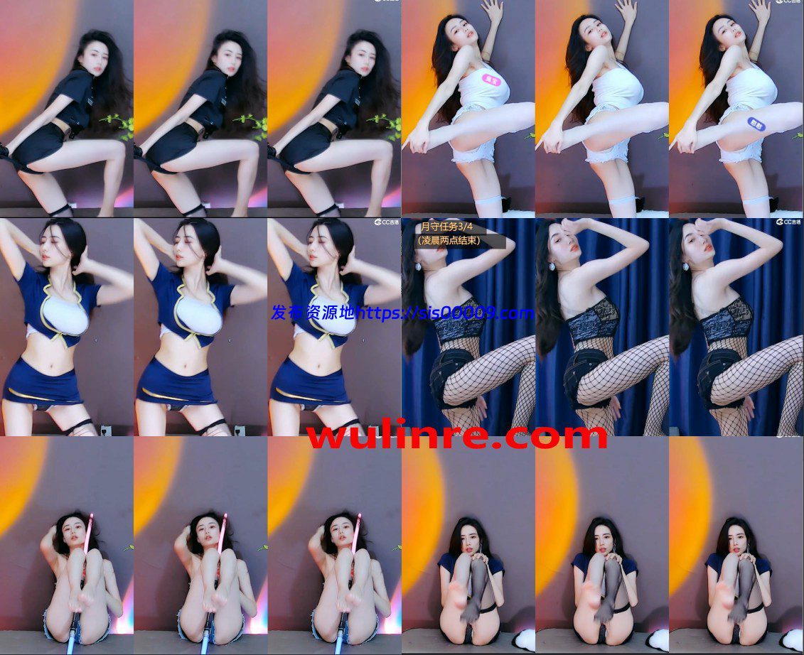 【已修正】cc直播 白妖妖 第2弹（90V）浪空姐 狂漏内裤 荧光棒两腿间来回抽 1