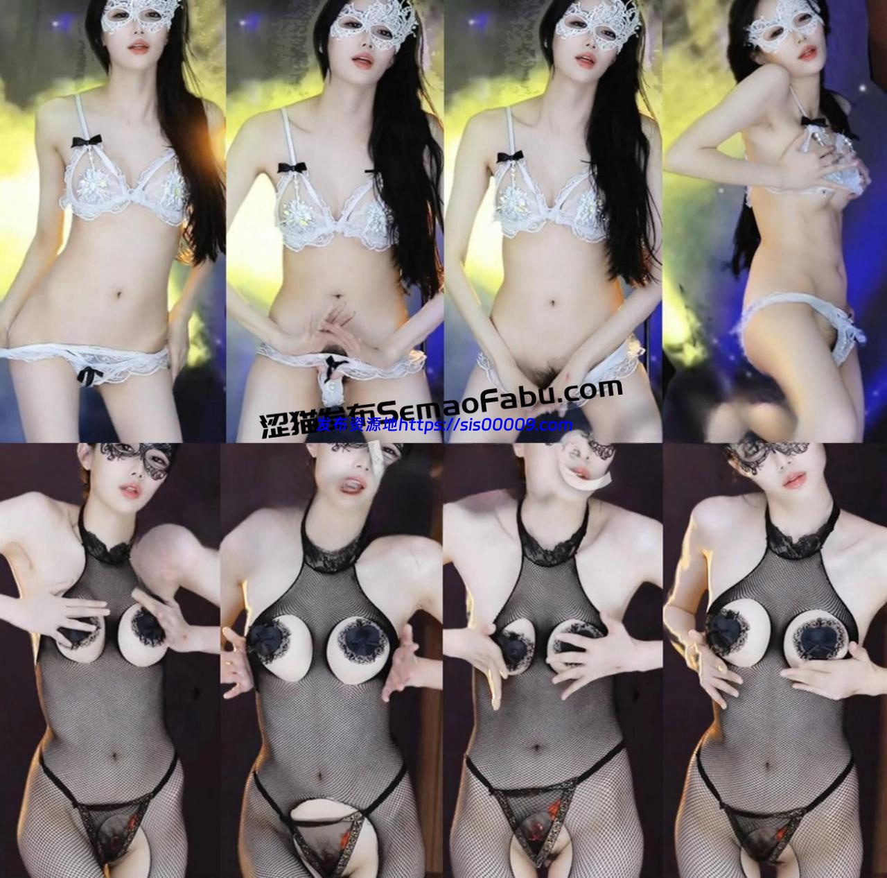 【CC福利】白妖妖 开裆黑丝露奶露B手指插口骚舞3部 1