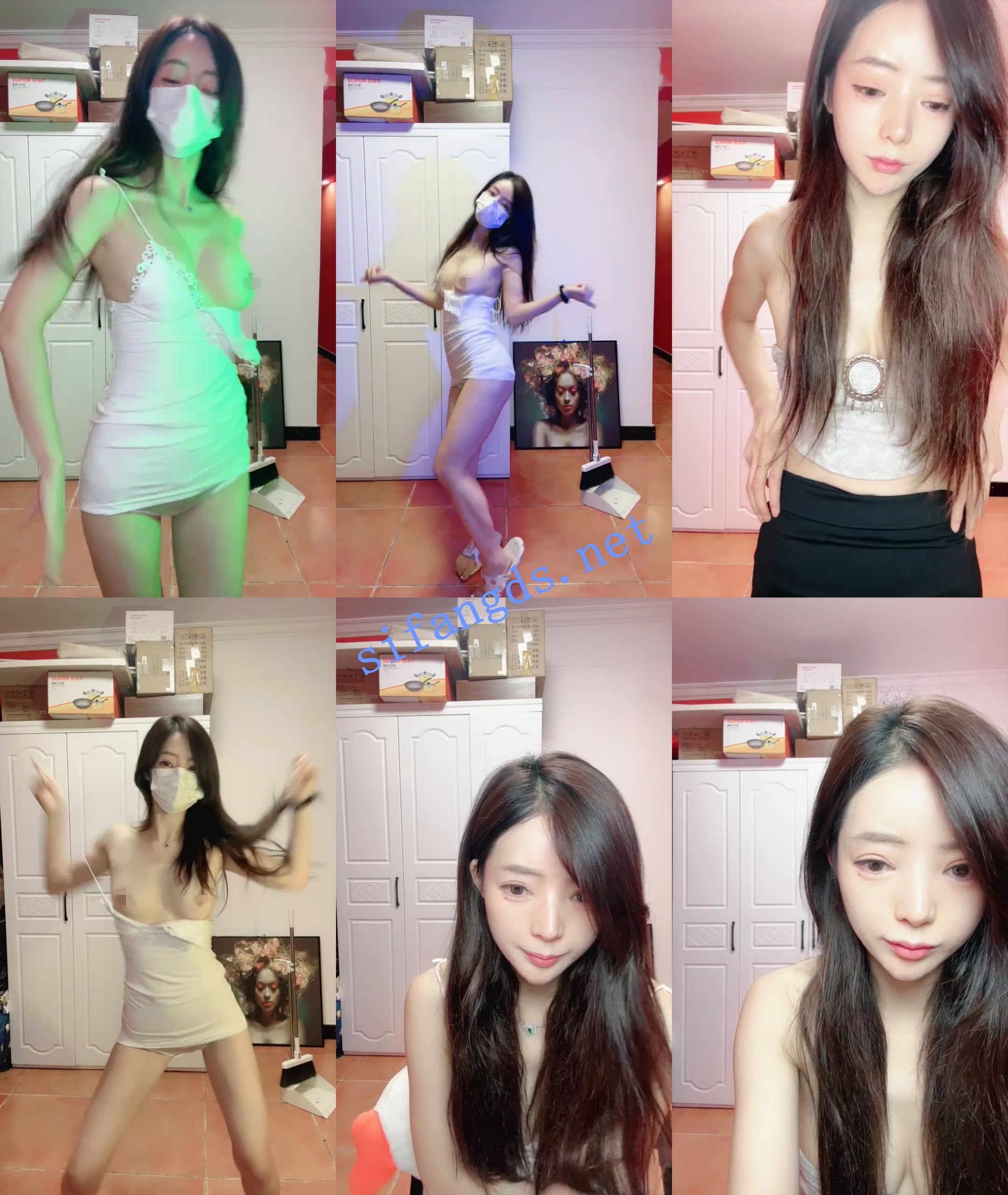 ██抖音热舞女神，【无虞】尺度全开，整个咪咪露出来跳 4