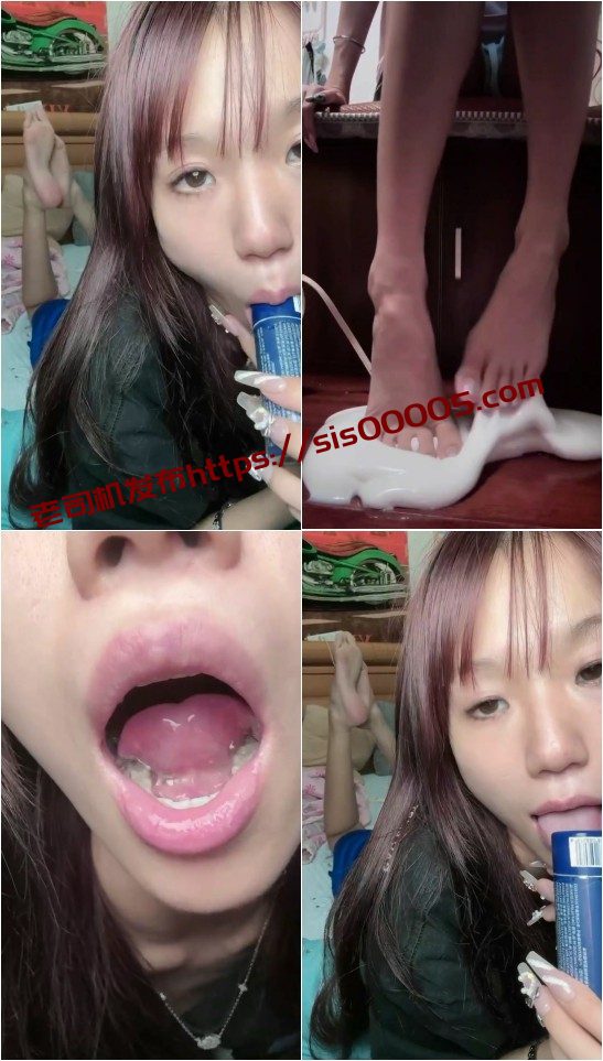 ✅抖音 小薇 大长腿 美腿足交道具 口交舔脚白浆 女警剧情45V 12