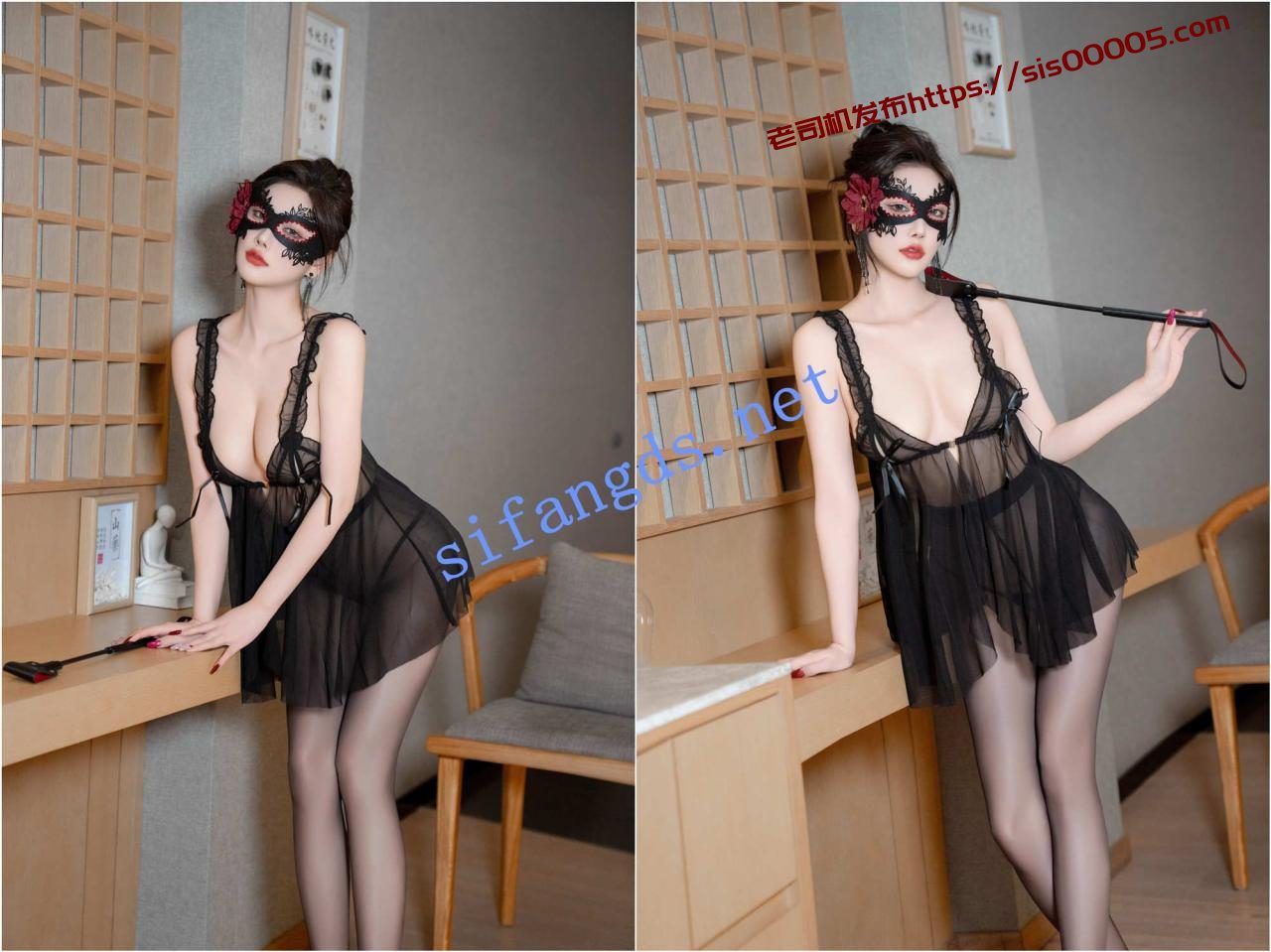 ✨秀人网 杨晨晨✨性感旗袍 开档黑丝 骚丁情趣！ 5