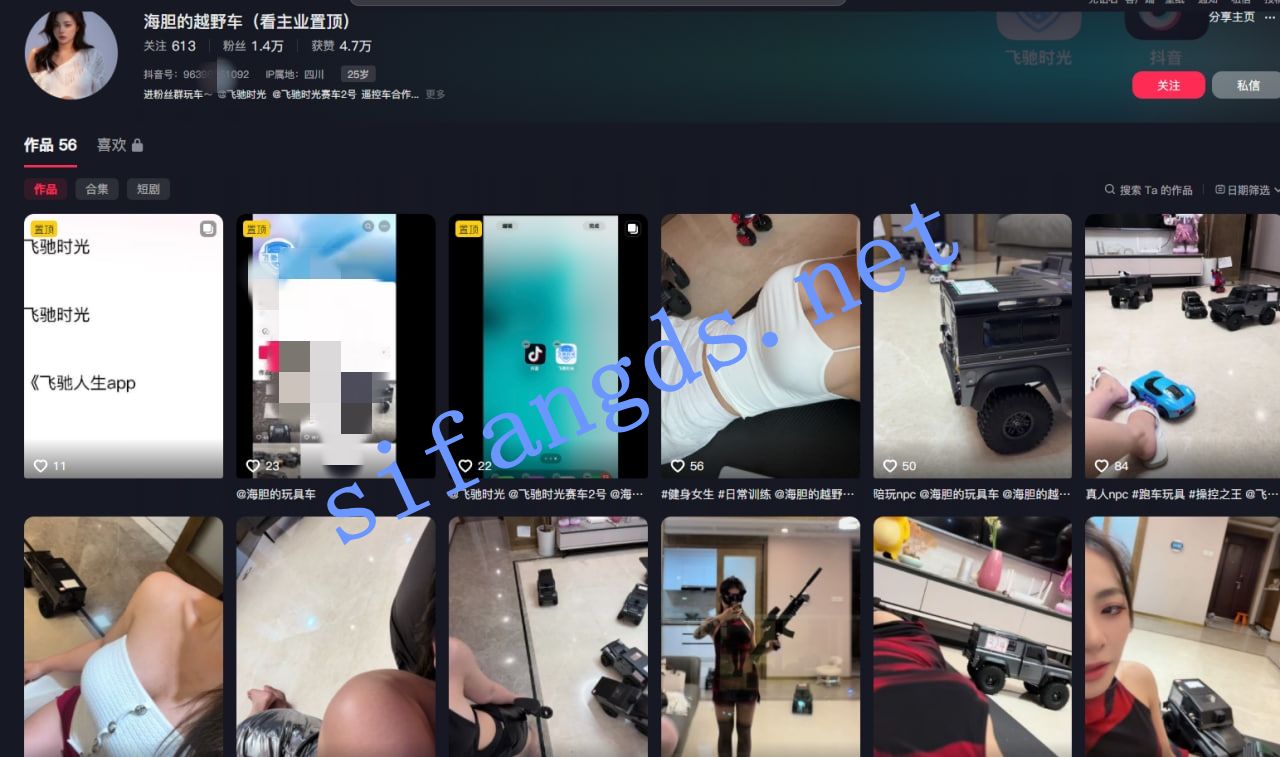 ❤️抖音【海胆的越野车】汽车摄像头推广 纹身妹3P福利 1