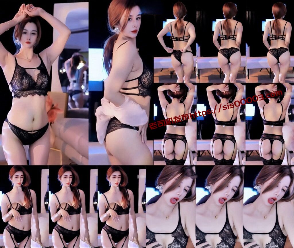 【CC 沐妍】土豪大尺定制热舞 情趣内衣套装 丁字吊带黑丝！【3V】【1.51G】 3