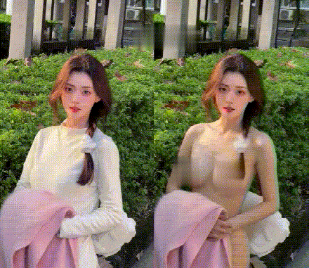 【AI脱衣】抖音网红：抖音网红山海观雾-刘二萌脱衣对比 9