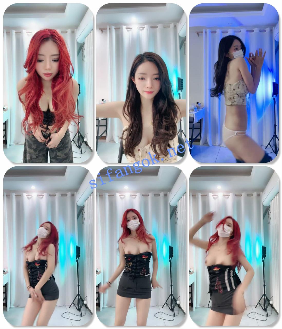 ██抖音热舞女神！【无虞】染成红发，跳着跳着露咪咪 3