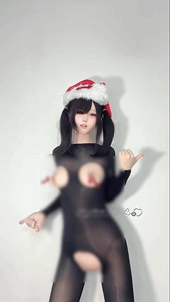 推特顶级COS 希尔薇 2025岁末福利裸舞 圣诞套装顶顶飞 1