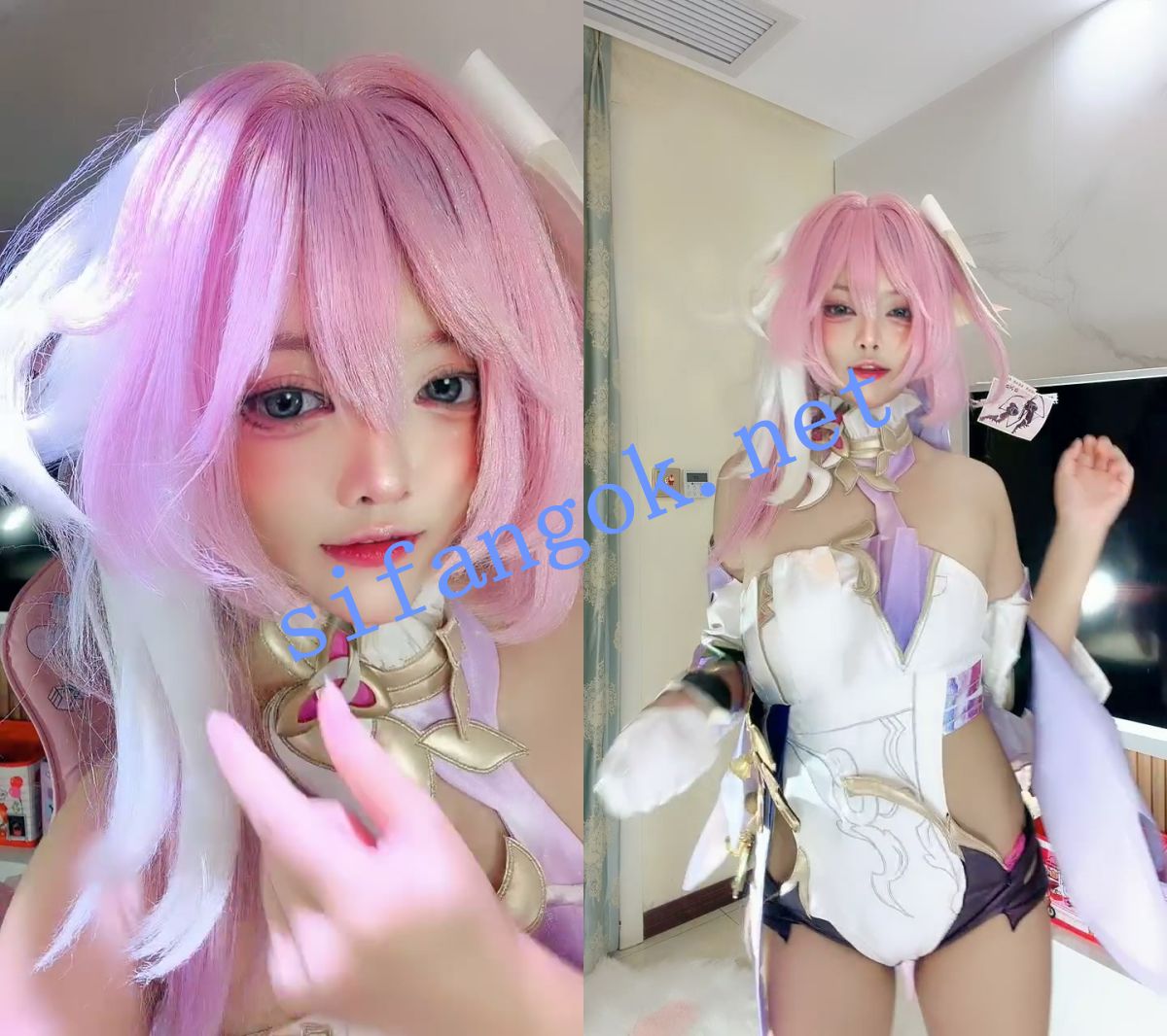 ██Cosplay角色扮演~【张晚萌】假鸡巴一插小穴就流出白浆 1