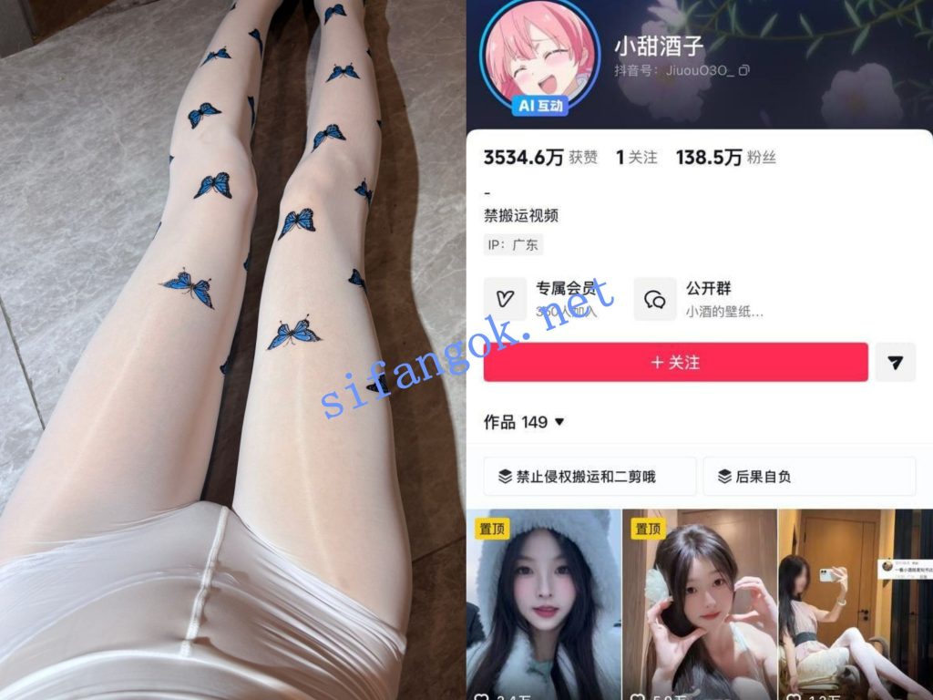 【抖音】小甜酒子 百万粉丝博主 门槛丝足内衣诱惑 超美【315P26V】【1.15G】 1