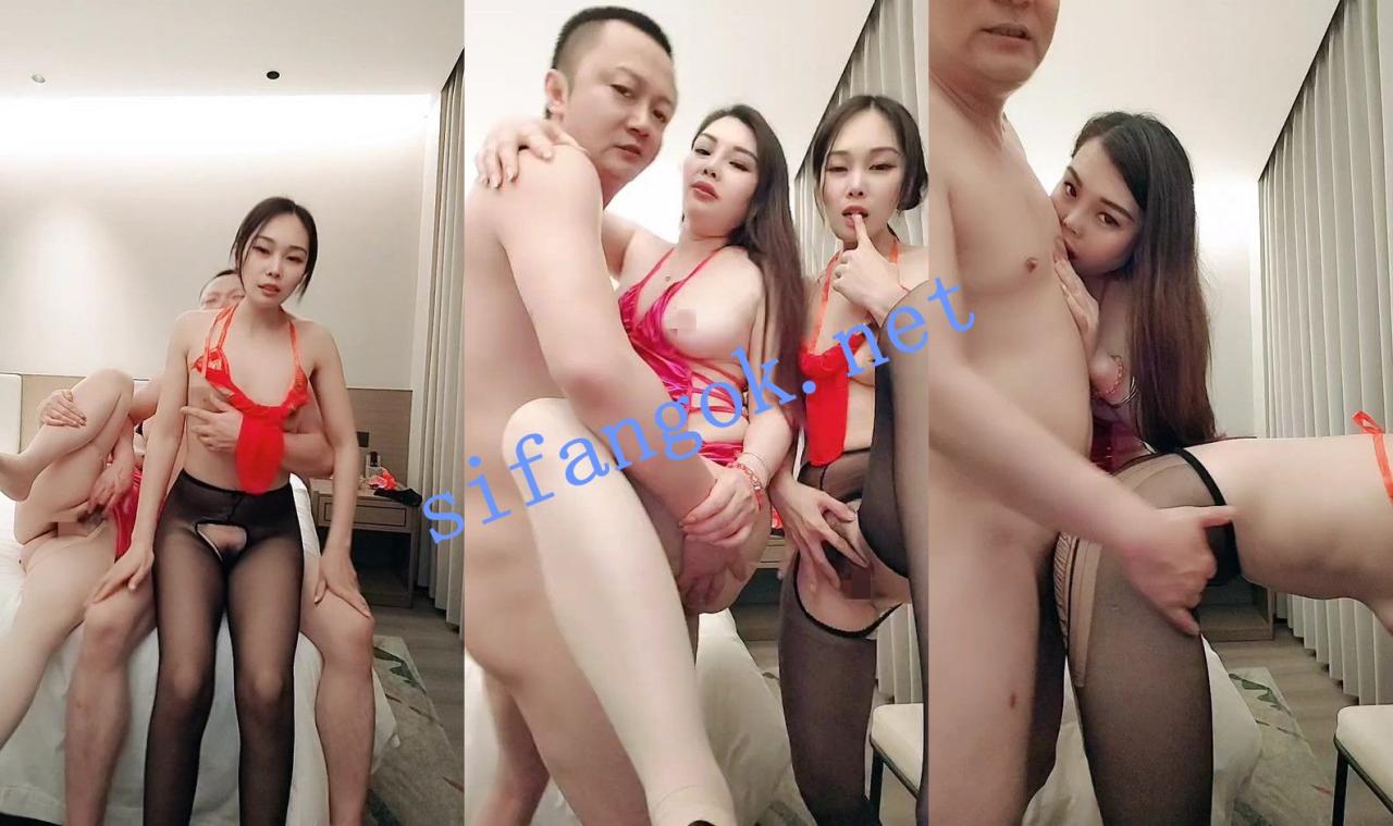 ⚡【骚母狗组合】两个人妻共侍一夫！男主双飞大战~被榨干~ 14